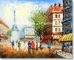 هدایای نقاشی بوم صحنه خیابان پاریس با رنگ روغن ضخیم نمایش رنگ اندازه سفارشی